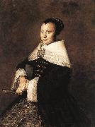 Portrait of a Seated Woman Holding a Fan Frans Hals